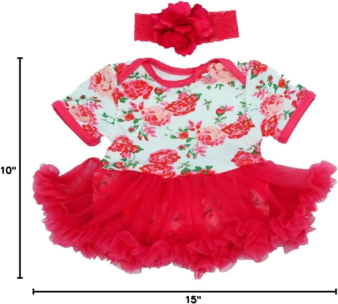 MAIHAO Reborn Baby Doll Clothes for 17-22 Inch Dolls, Outfit Accessories with Red Tutu Skirt