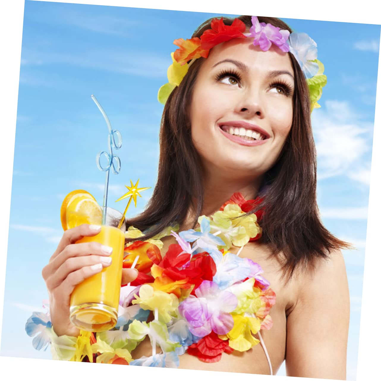 Cabilock 50stücke Hawaii Tropische Girlande Für Luau Party Strandparty Dekoration Bunte Blumenkranz Leis Für Hawaii-partygeschenke Und Tropische Veranstaltung