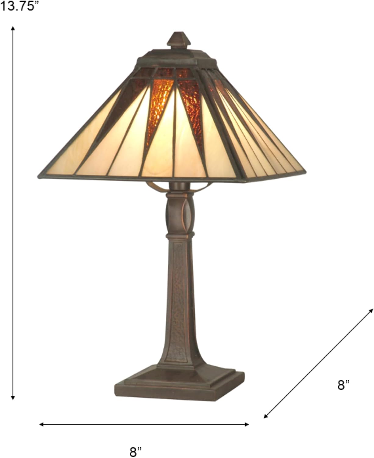 Dale Tiffany TA70680 Cooper Accent Lamp, Antique Bronze and Art Glass Shade
