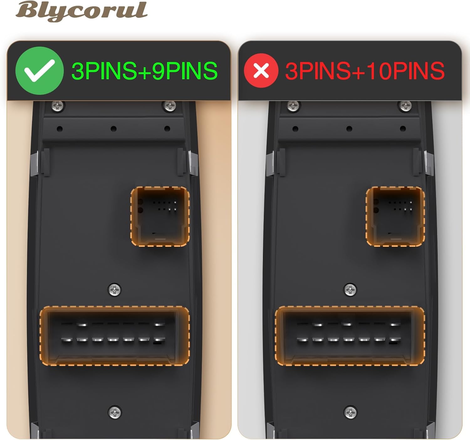 Master Power Window Switch Driver Side Compatible with 2009 2010 2011 2012 Dodge Ram 1500/2500/3500 Quad & Crew Cab Pickup-9 Pins+3 Pins Replaces OEM 4602863AD,4602863AB,4602863AC