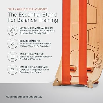 GIBBON SlackBoard Accessories, 3 Options: Slack Board Stand Display Rack, Standing Pole 60 to Assist Balance Training, or 52 Exercise Cards Deck for Fitness Workouts with SlackBoard GiBoard