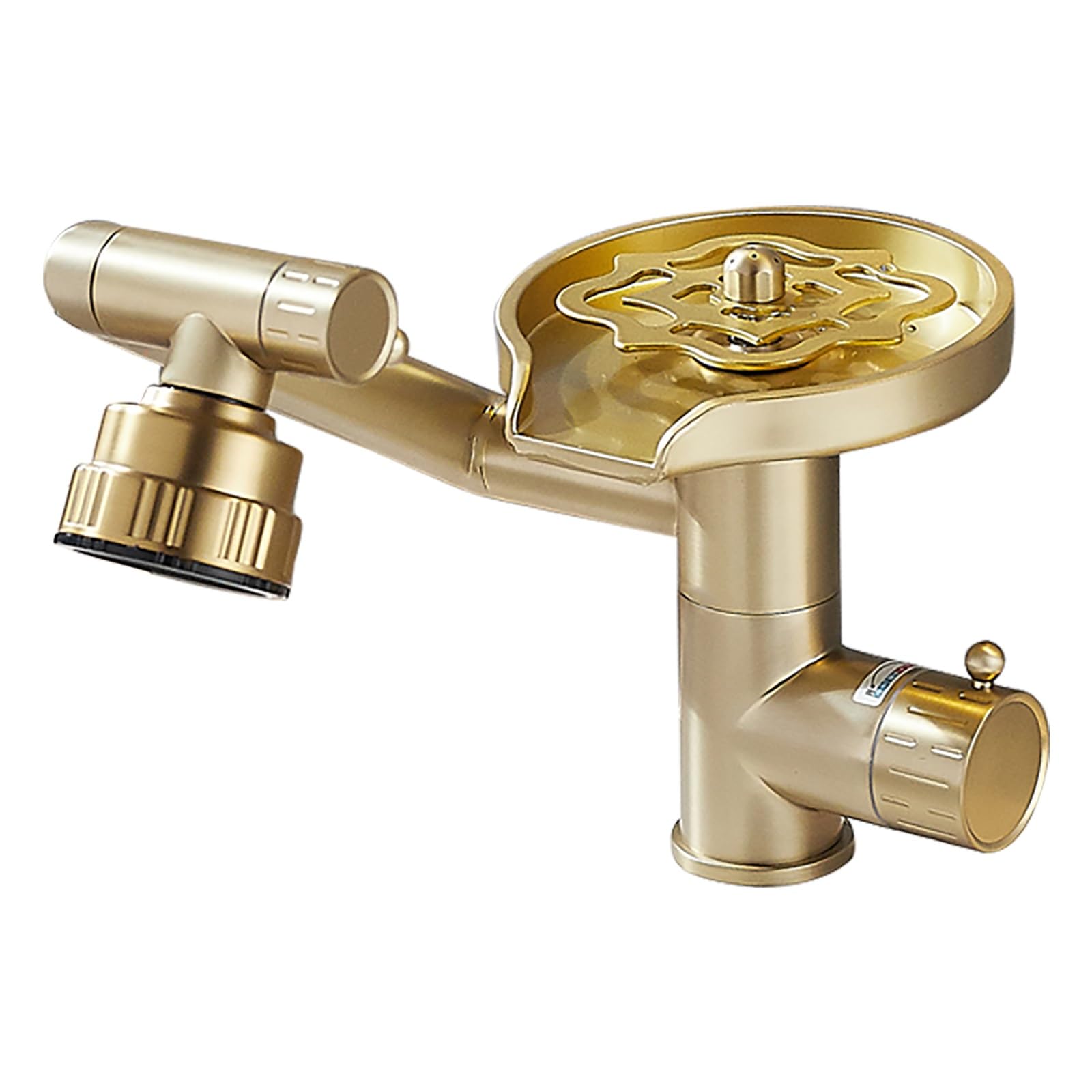 2-in-1 Sink Faucet with Glass Rinser, Rotating Tap, 4 Water Modes for Kitchen Use