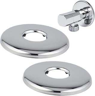 2 Piezas Embellecedor Tubo Acero Inoxidable, Roseta Tubería 80 mm, Orificio Interior 21 mm, Altura 6 mm, Tapa Cubre Agujero para Grifo, Llave de Paso, Radiador, Válvula Angular y Tuberías, Lavabo