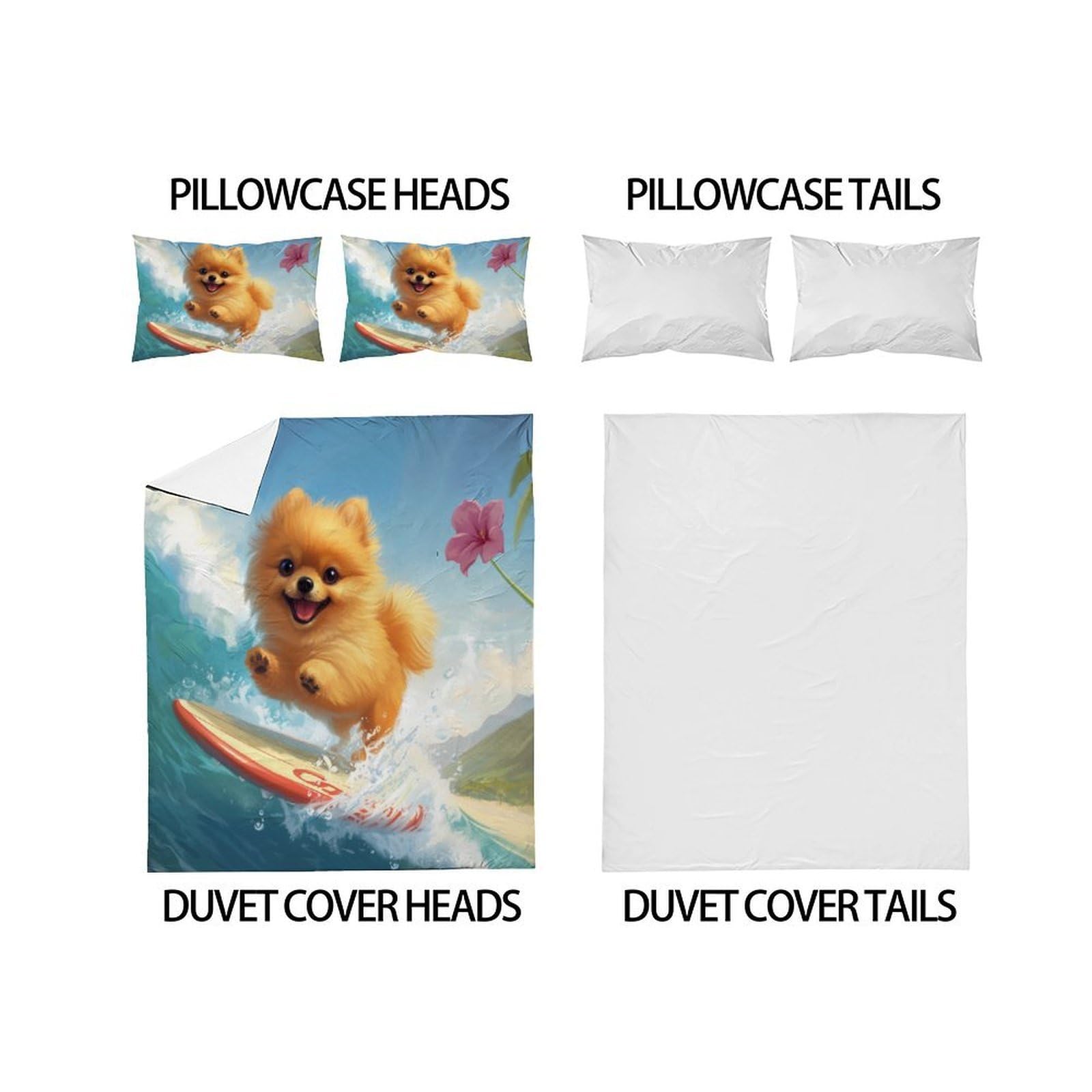 Cucciolo Spiaggiade Ropa De Cama 3D Para Niños Adolescentes Niños Hombre 3 Piezas Microfibra 2 Funda De Almohada CremalleraKing（220x240cm）