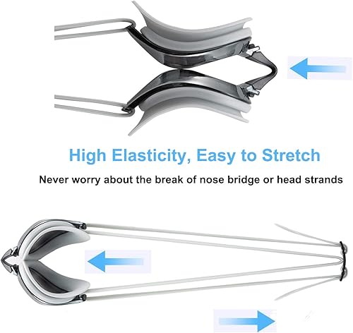 Miniatura 3 de PHELRENA Gafas de natación, con correa para la cabeza, gafas de natación, visión clara, antivaho y deslumbramiento, sin fugas para adultos y niños