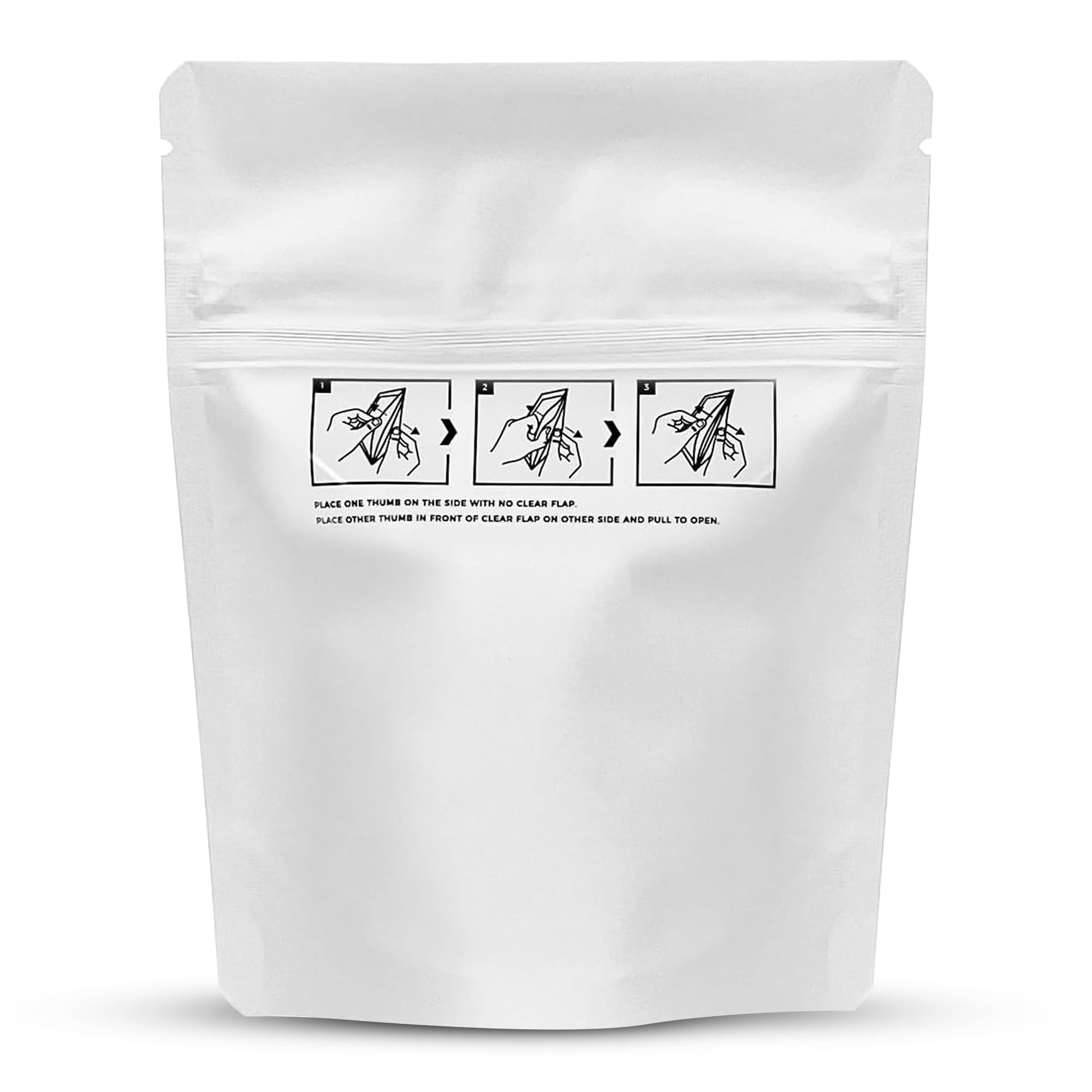 Human Objects | 1000 Pack White Resealable Food Storage Bags with Zip Top Closure; Opaque Mylar Pouch with Smell Proof Foil Interior; Great for Party