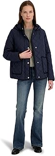 Women's Rosie Hooded Quilted Jacket – Water-repellent Short Coat Detachable Hood