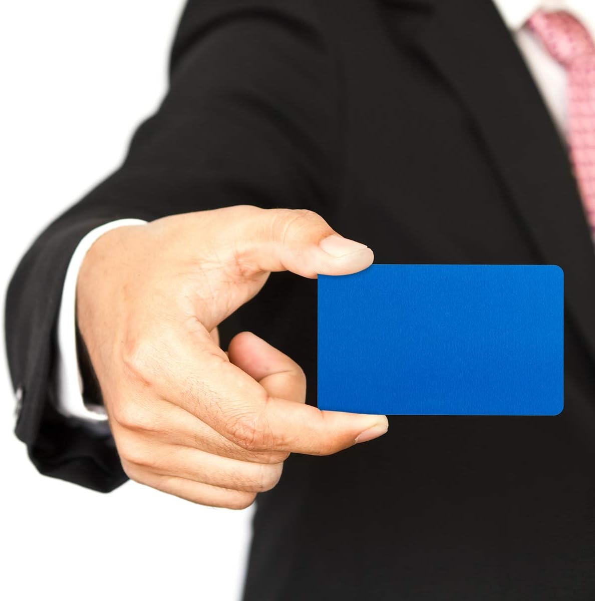 20 Personalized Metal Business Cards Engraved with Your Business Information, Professional, Aluminum and Thin Credit Card Sized Cards. Printed and Shipped from the USA (Red) : Office Products