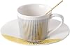 Coffee Cup And Saucer 8.5oz,Mirror Reflection Coffee Mug (Jackson,Silver),Physical Dynamic Reflection Ceramic Coffee Mug,Teacup And Saucer Set,Saucer For Cappuccino,Milks,Espresso,Tea,Coffee