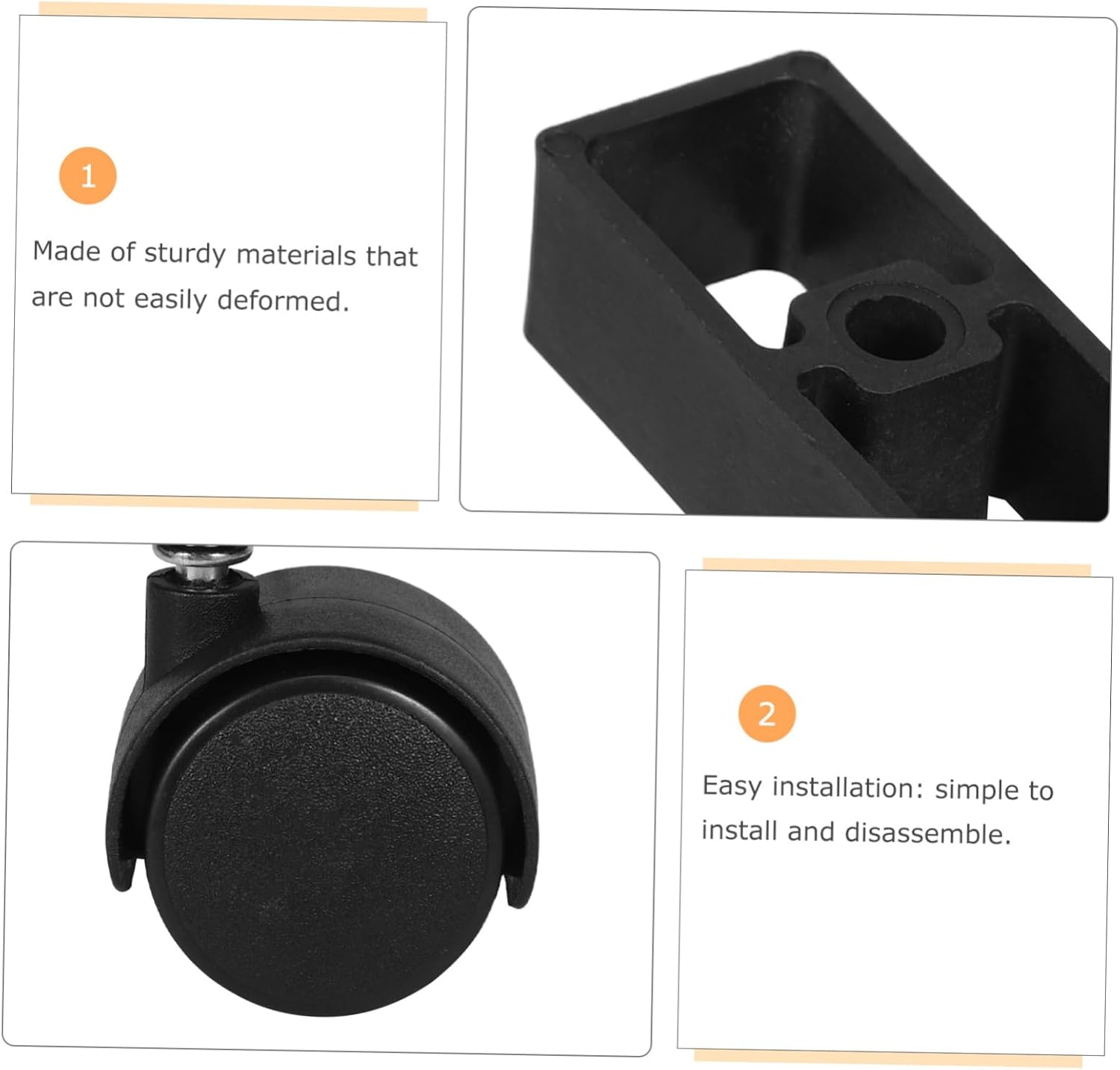4pcs Mobile Planter Box Brackets Swivel Wheels for Easy Vegetable Gardening on Balcony Universal Caster Wheel Plant Holder Space-Saving Garden Accessories