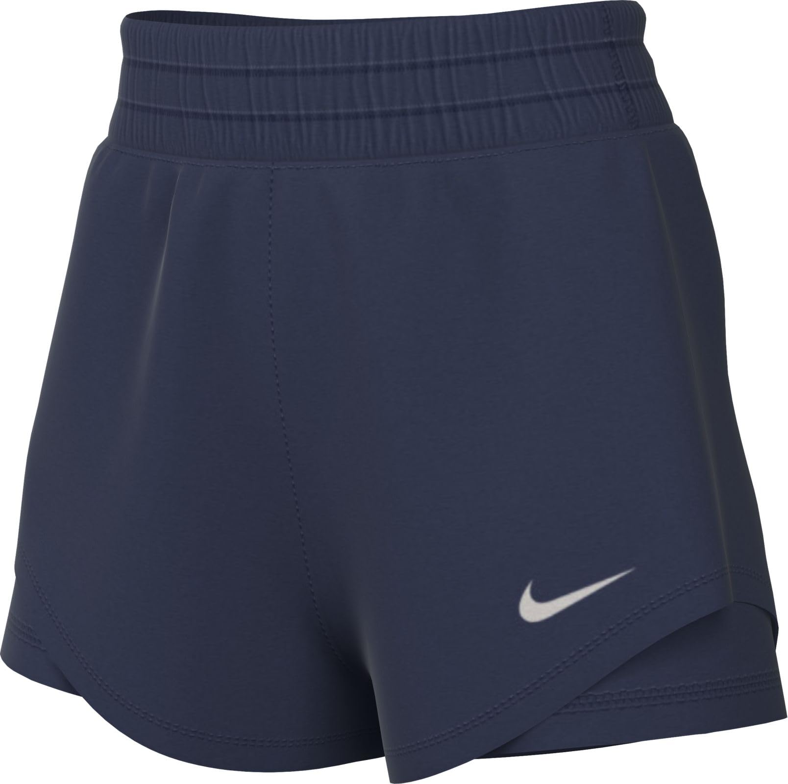 Nike Women's W Nk One Df Hr 3In 2N1 Shorts, Midnight Navy/Reflective Silv, XS