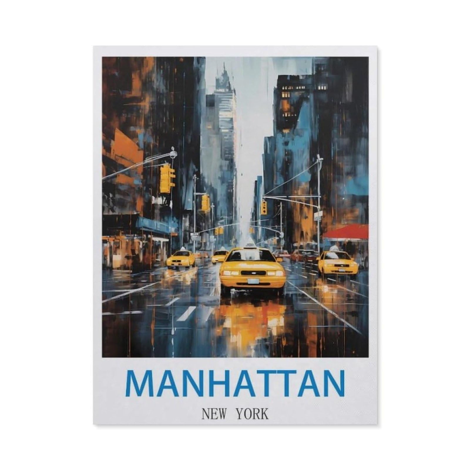 BEAYODKP 5D DIY Diamond Painting kit，Manhattan New York，Round Resin Diamond Cross Stitch, Home Decoration Gift（50 x 60 cm/19.68 x 23.62 inches）-CN19