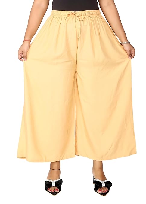 ARFHA Women Straight Ethnic Plus Size Skin Reyon Palazo