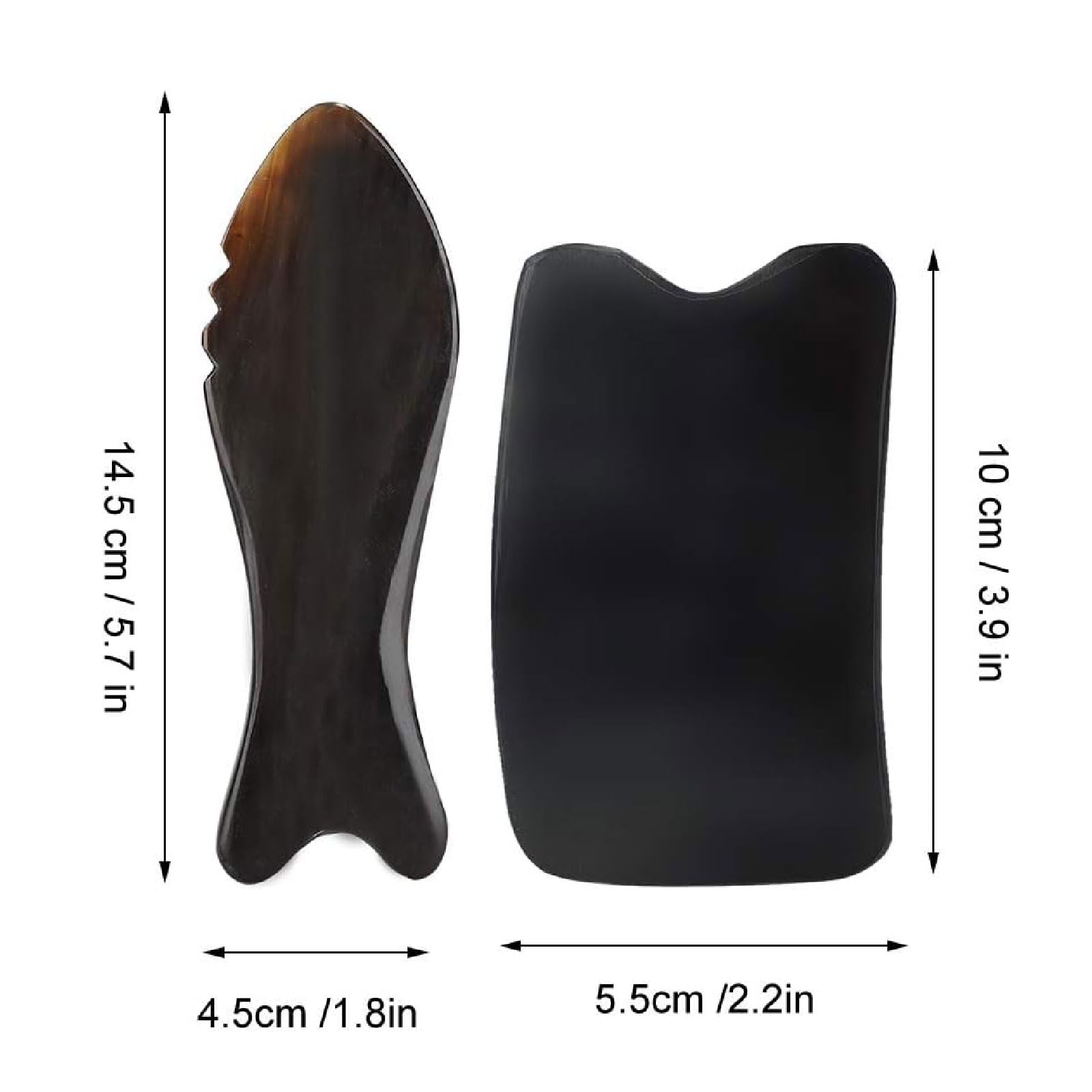 esmen Massagesteine 2PCS Gua Sha Brett Tragbares Ox Horn Schabebrett Gesichtsschabbrett Nackenmassage Muskelschmerzlinderung Gua Sha Werkzeug für Gesicht/Hals usw gua sha Stein