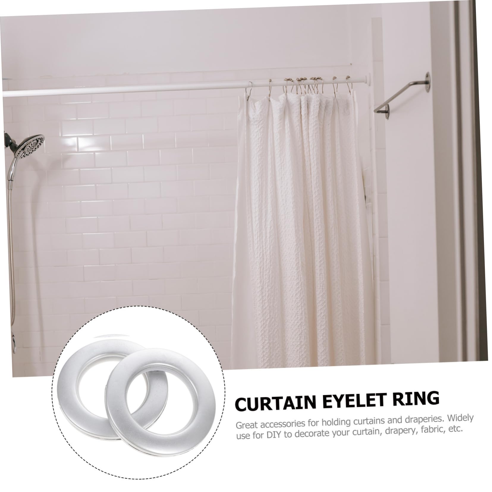 Œillets de Rideau Anneaux Romains en Plastique Silencieux 75 Installation sans Outils Lot de 75 Pièces pour Décoration de Tissu pour Rideaux pour DIY
