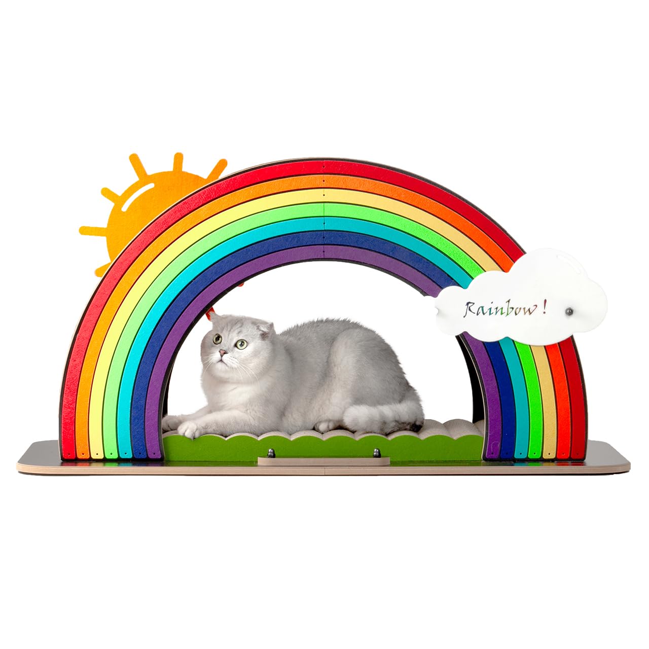 CanadianCat Company | Design-Kratzmöbel Rainbow - bunt | Kletter-Bogen mit Kratzbrett | 105 x 45 x 55 cm