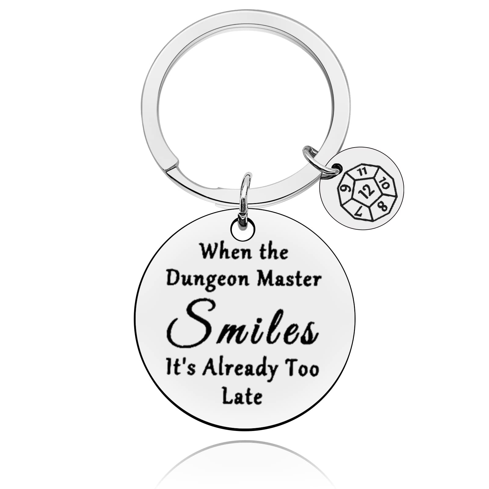 Dungeon Master Keychain Gift for Boyfriend Keyring Gift Brother Gift for D&D DM Fan Gift for Men Women Anniversary Valentine Birthday Dice Gift for Dungeon Masters Fans
