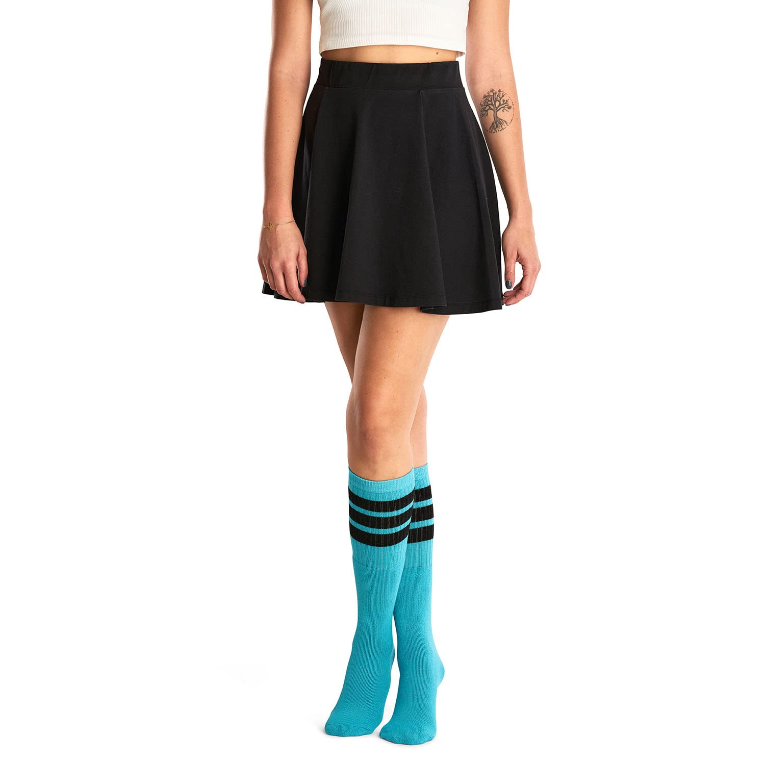 skatersocks 22 Inch kniehohe gestreifte Damen Socken Kniestrümpfe knee high overknee Herren Retro Tube Socks