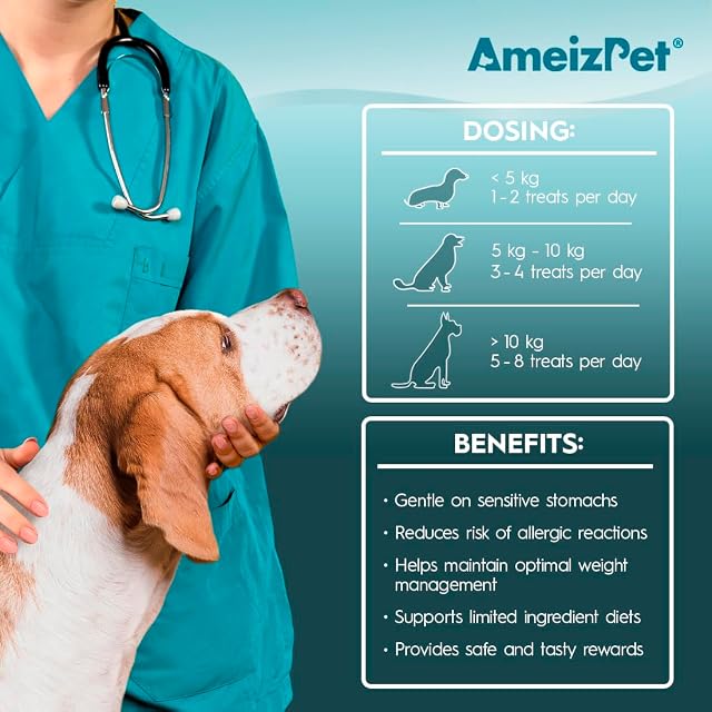 Foto 4 de 6 de AmeizPet Snacks Hipoalergénicos para Perros, Apoyo Digestivo, 75g