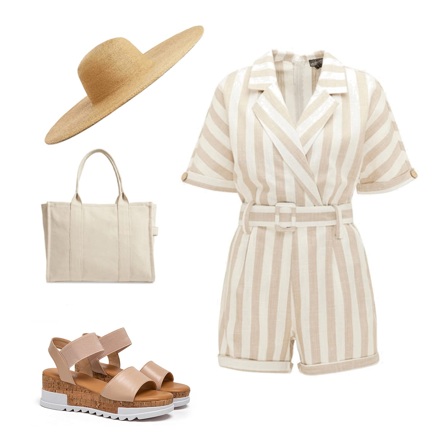 katliu Women's Wedge Platform Sandals Elastic Ankle Strap Cork Platform Sandals