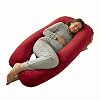 Amazon Basics Full Body Pregnancy Pillow for Maternity,Baby Nursing,Full Body Support-Abdomen,Hip,Spine,Neck&Leg Support Cushion| Perfect Baby Shower Gift | U-Shaped-Washable Cover with Zip - Maroon