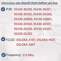 Vista 2 de Llavero de entrada sin llave compatible con Hyundai Elantra Sonata Kia Optima 2006 2007 2008 2009 2010 2011 2012 2013 2014 2015 reemplazo de control