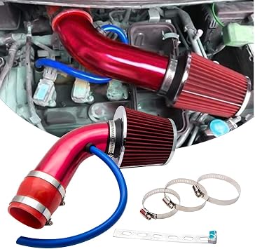 Universal air filter cold air intake hose kit system filter car intake pipe filter aluminum pipe system black/red