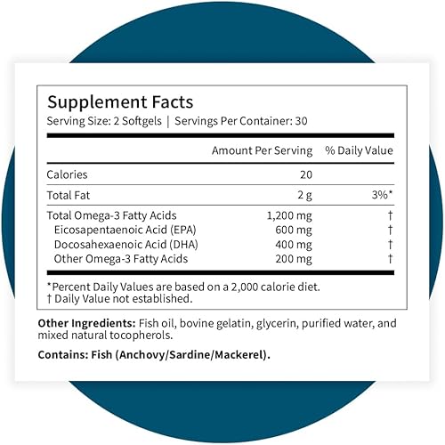 Miniatura 9 de Pattern Wellness Omega 3 cápsulas blandas  Fórmula de aceite de pescado puro  Ayuda a mantener la salud del cerebro, corazón y articulaciones