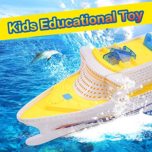 Srliya Buntes Ozeandampfer-Kreuzfahrtschiff-Boot, Elektrisches Blinkendes LED-Licht, Elektrisches Ozeandampfer-Kreuzfahrtschiff-blinkendes LED-Licht für Kinder, Musikalisches