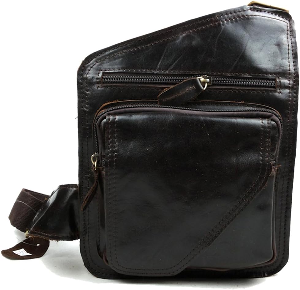 Insum Men's Leather Coffee Tote Messenger Bag