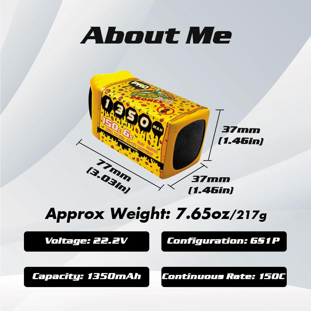 Amazon.com: CNHL Speedy Pizza 1350mAh 6S Lipo Battery 22.2V 150C