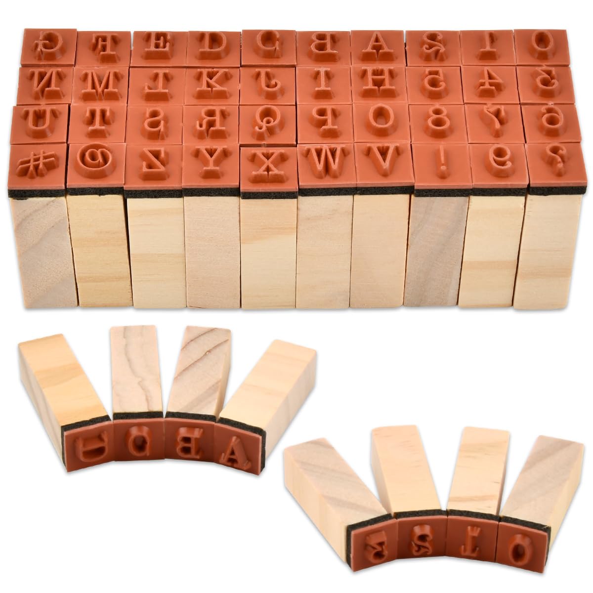 40 Pzs Sellos de Letras, OctBird Sellos de Madera con Letras,Sellos de Caucho de Madera Para Para Cuadernos de Bricolaje,Tarjetas de Felicitación,álbumes de Recortes más Tarjetas Sellos de Madera