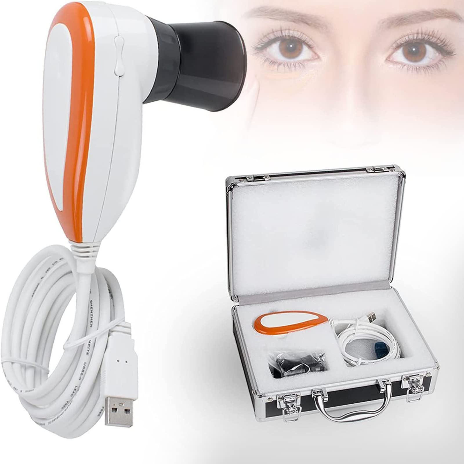 Caméra D'Ordinateur D'Iridologie,Analyseur De Lampe Gauche/Droitecaméra D'Ordinateur D'Iridologie D'Analyseur Usb2.0 Portable,Objectif D'Iris HD 30x