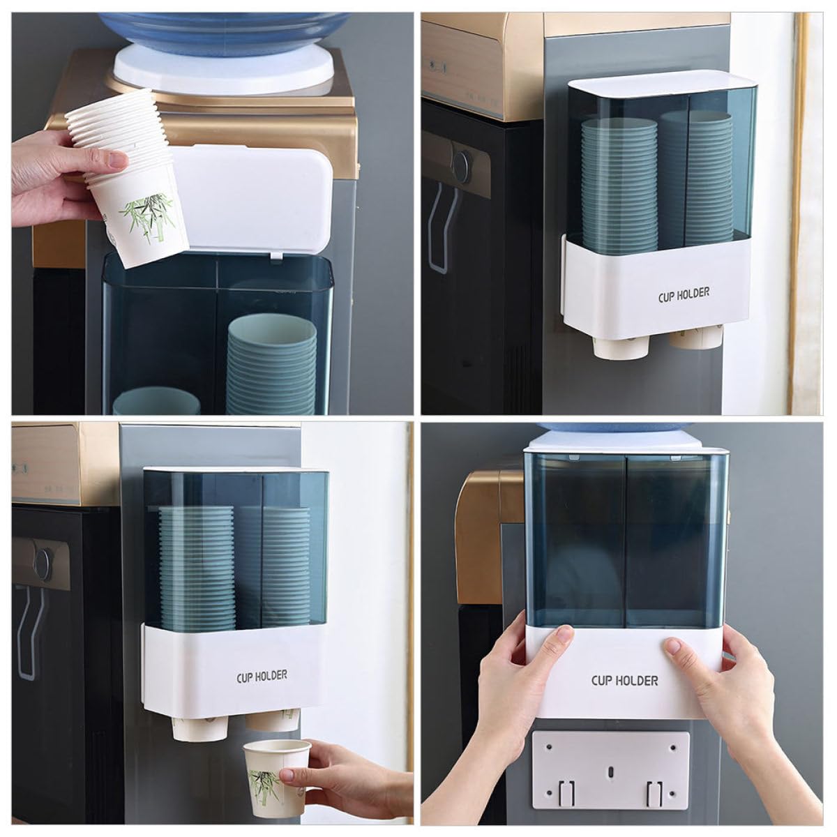 Dispenser Automatico per Bicchieri Monouso da Parete Copertura Protettiva, Organizer Salvaspazio per Ambienti Professionali e Casa