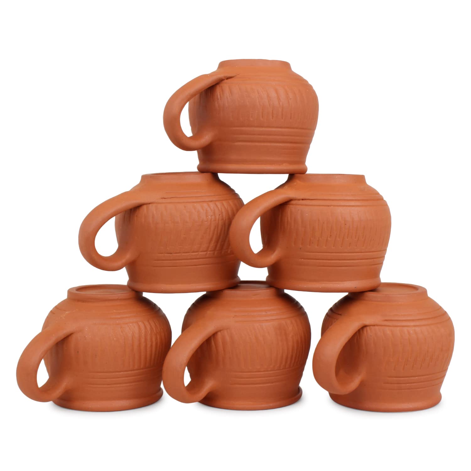 Buy KSI Handcrafted Mitti Clay Tea Cup Coffee Mug Set Natural Handmade