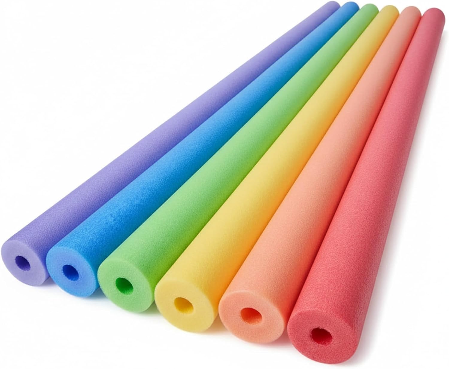 6-Pack Colorful Pool Noodles, 47.2" Long Foam Noodles for Swimming Pool & Water Play, Bright EPE Foam Floats for Kids, Adults, Family Fun and Water Games