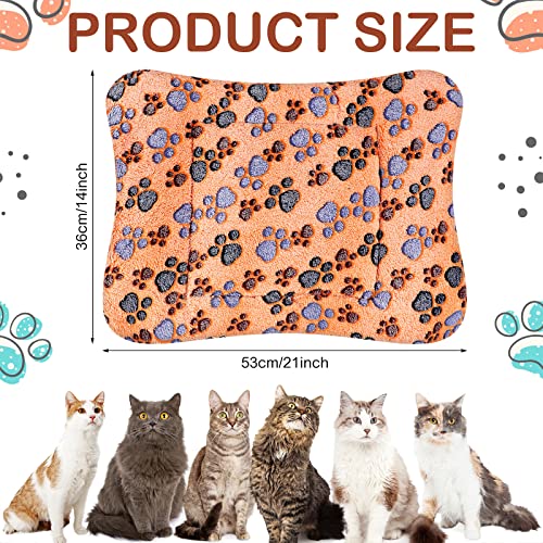 Tuanse 4 Pack Ultra Soft Dog Cat Bed Mat Small Animal Guinea Pig Bed with Cute Print Reversible Fleece Dog Crate Kennel Pad Cozy Washable Thickened Hamster Pet Beds Mat(21 x 14 Inches,Vivid Color)