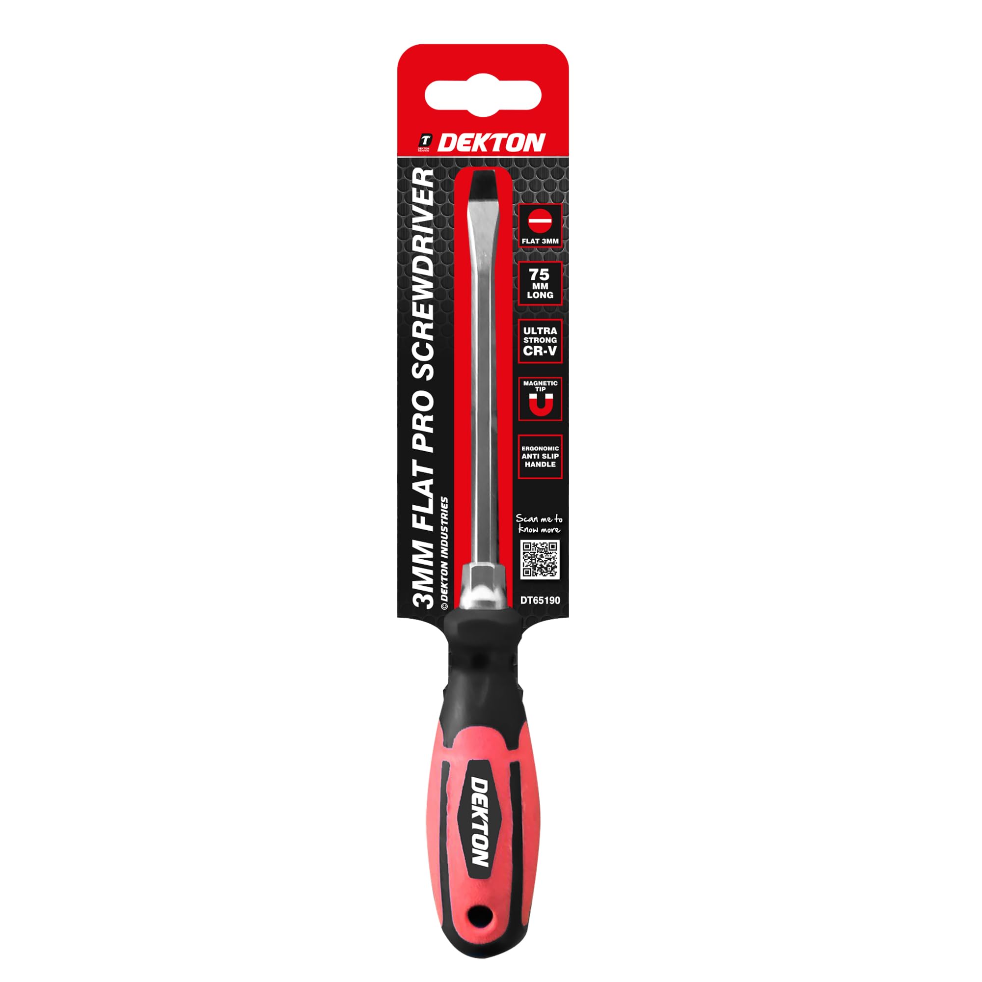 Dekton Flat Screwdriver 3mm x 75mm - Image 2