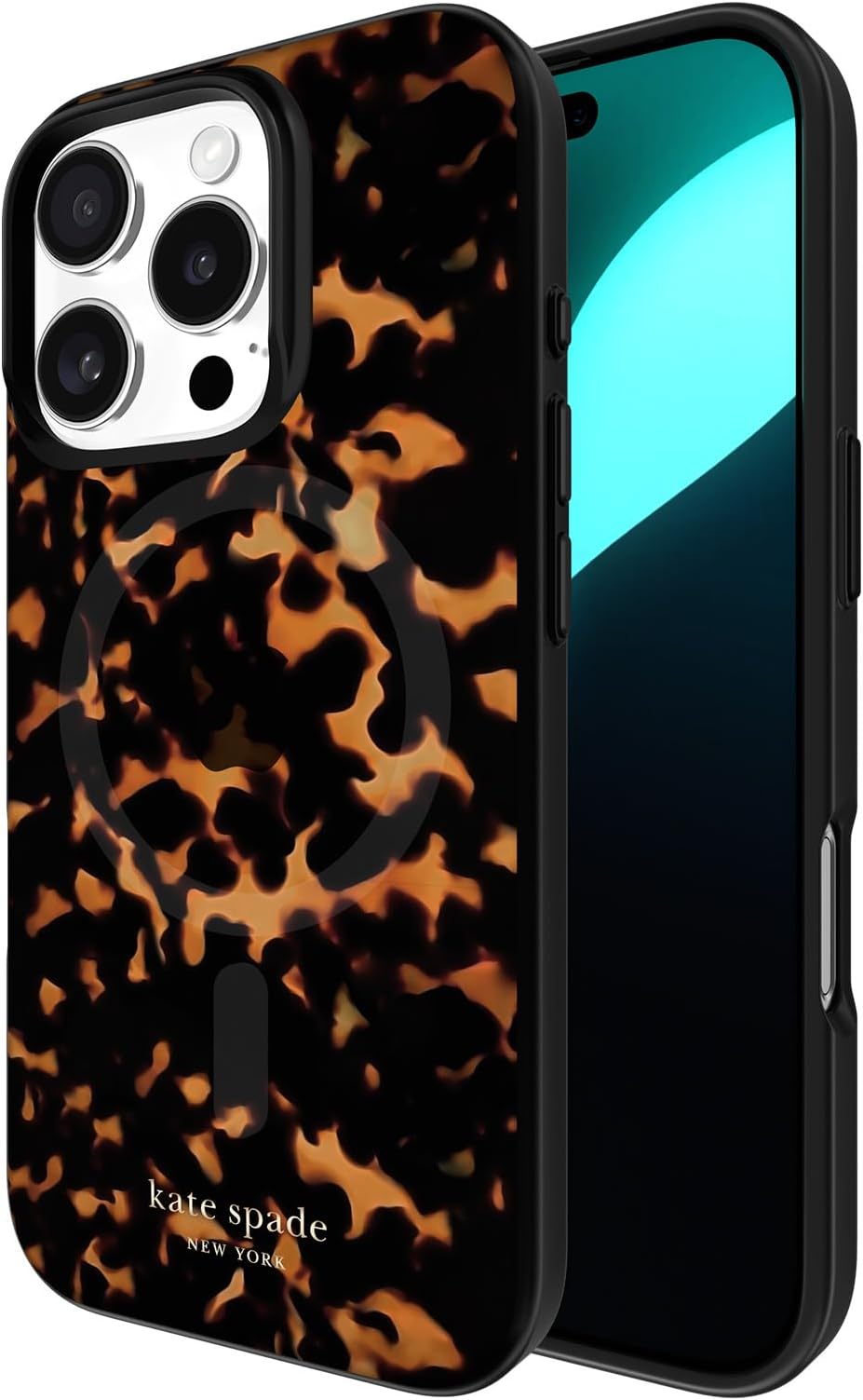 kate spade new york iPhone 16 Pro Case - Compatible with MagSafe - Designer Phone Case - Tortoise