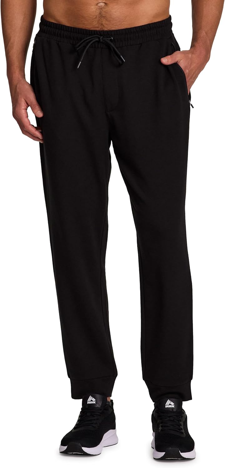 RBX アクティブ メンズ フリース スウェットパンツ 軽量 テーパードレッグ ジョガー テック トレーニングパンツ ポケット付き
