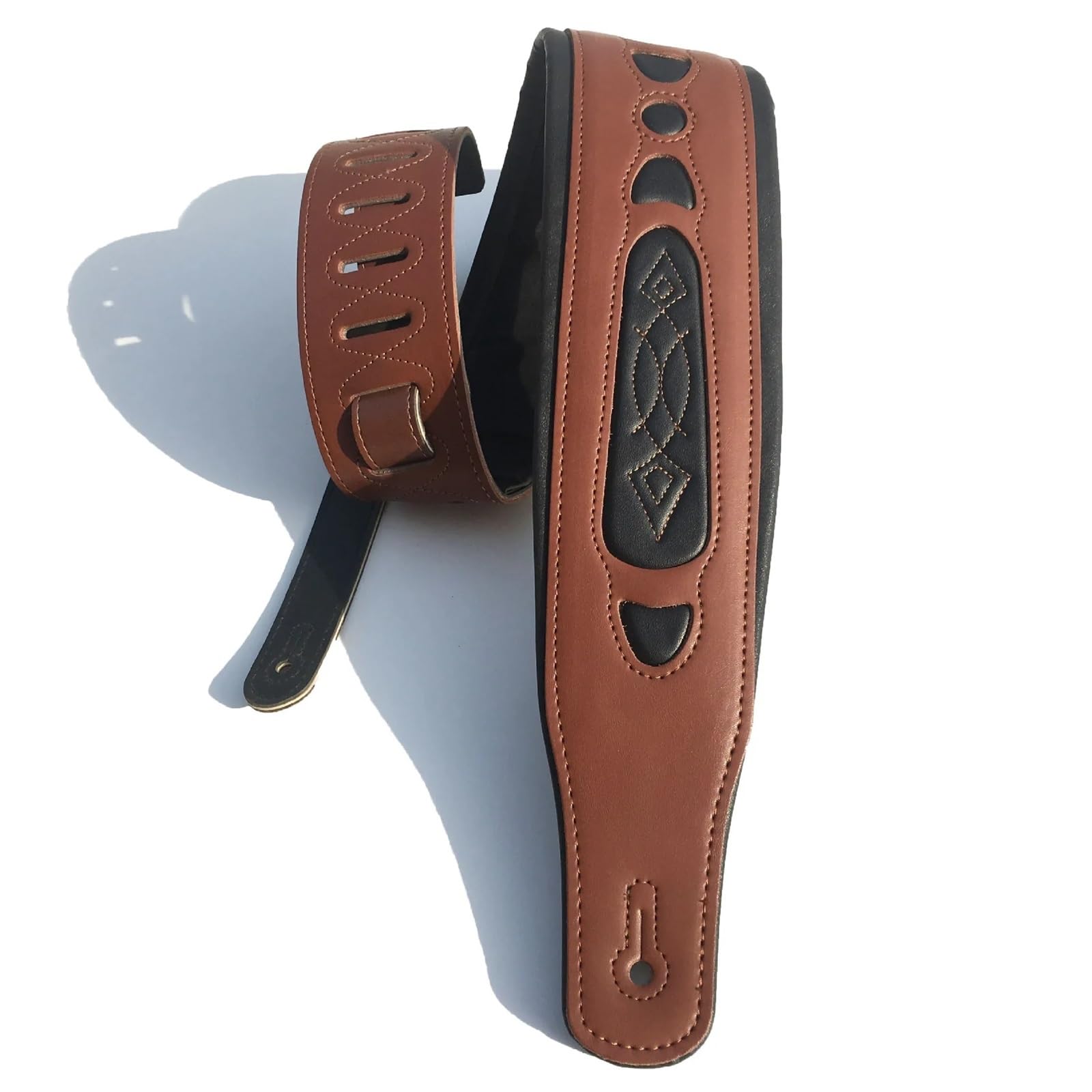 Guitarra de espalda, Correa de guitarra de cuero ajustable Correa de guitarra de cuero suave y ancha Cinturón de hombro grueso