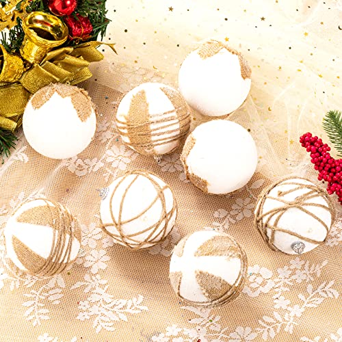 12 Pack Christmas Ball Ornaments, Flaxen Christmas Tree Shatterproof Plastic Hanging Sequin Xmas Balls For Festivals Party Decorations(70Mm/2.76") #TOP2
