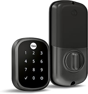 Yale Security Cerradura de seguridad para pantalla táctil sin llave - Desbloquea con tu código de entrada - Sin aplicación o conectividad - Black Suede