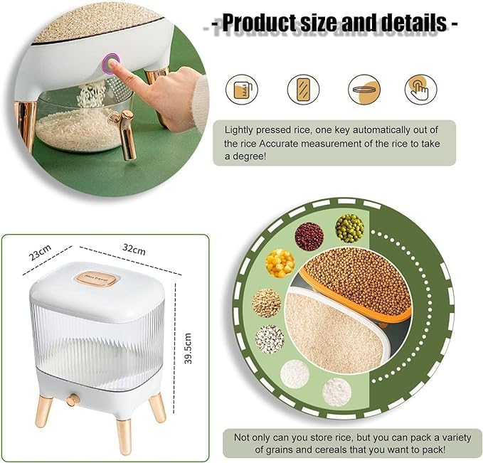 Image of Wall Mounted Cereal Food Dispenser For Kitchen 6 Grid Dry Food Dispenser Space Saving Food Storage Containers for Cereal, Rice, Nuts, Candy (JK-163)