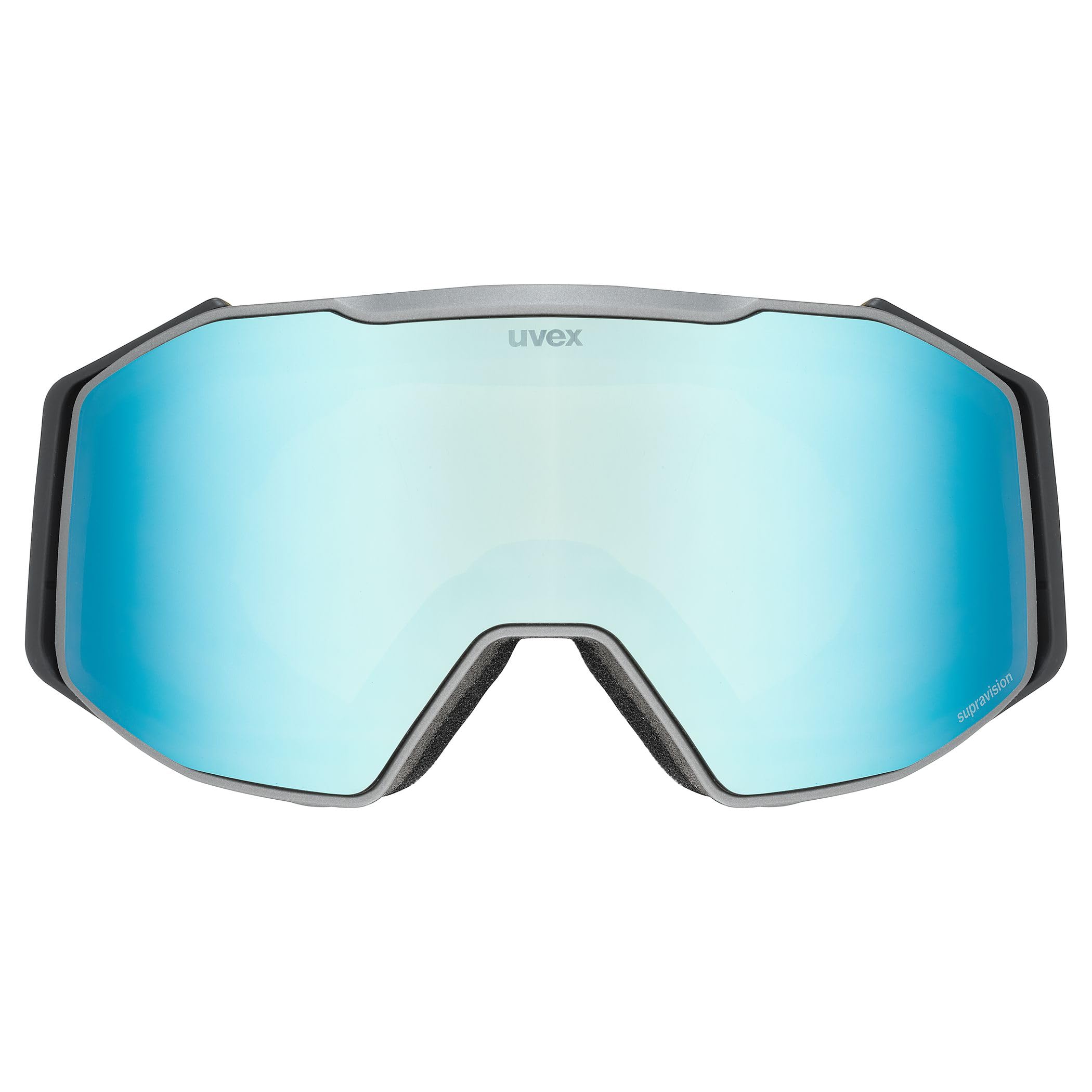 uvex gravity FM, Gogle narciarskie unisex-dorosły, nashorn grau matt dl/eisblau-grün, one size