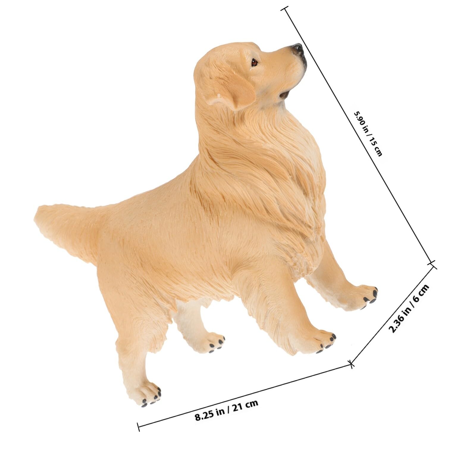 TOYANDONA Figura Decorativa per Bambini Golden Retriever in Plastica Beige, Giocattolo Animale Realistico come Regalo lo Sviluppo Precoce