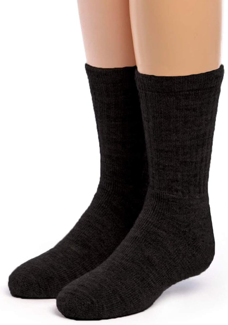 WARRIOR ALPACA SOCKS - Unisex Kid's Outdoor Alpaca Wool Socks - Terry Lined Foot