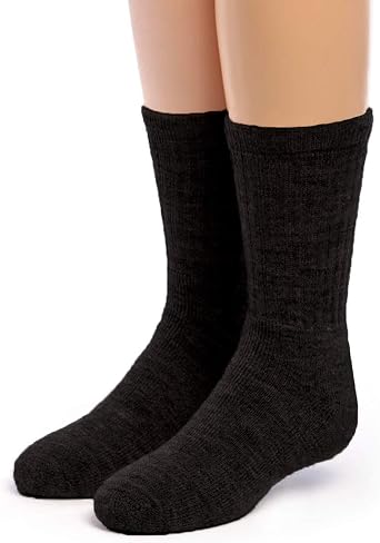 WARRIOR ALPACA SOCKS - Unisex Kids Outdoor Alpaca Wool Socks - Terry Lined Foot