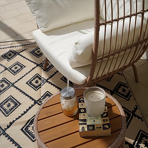 image for DWVO Wicker Egg Chair with Coffee Table, Outdoor Indoor Egg Shaped Cha