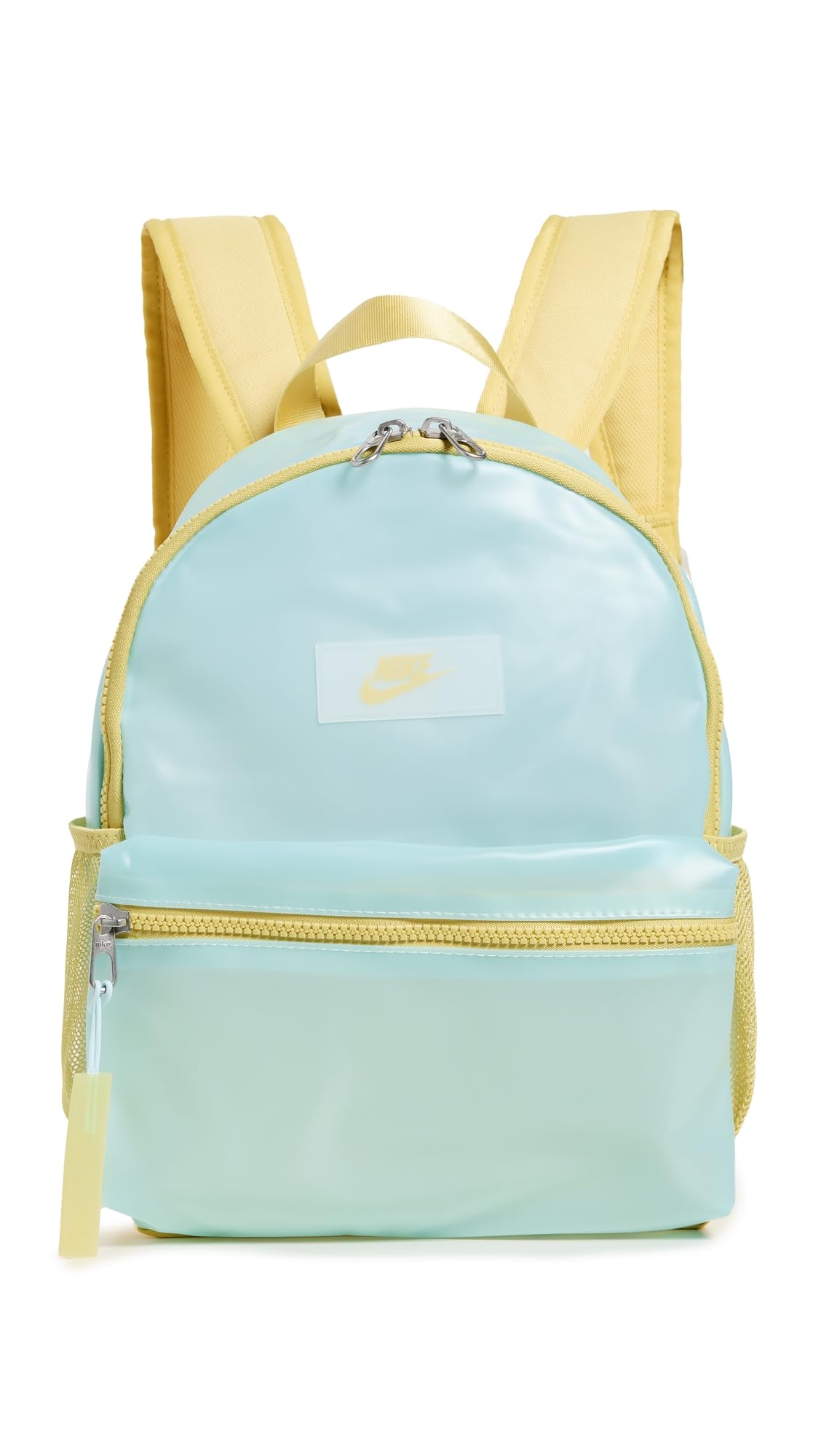 Nike Kids, Kids, Brasilia Just Do It Mini Backpack (11L) (Little Kid/Big Kid), Glacier Blue/Saturn Gold/Saturn Gold, One-Size